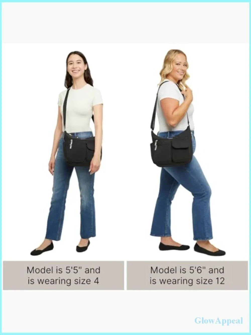 Lightweight Water-Resistant Nylon Hobo Crossbody Bag with RFID